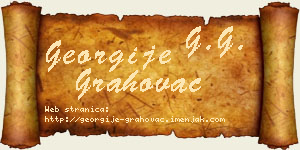 Georgije Grahovac vizit kartica